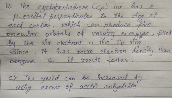 by the cyclopentadiene (cp) ion has a p-orbital perpendicular to the ring at each carbon, which can produce five molecular or