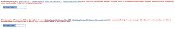The 3. Net present value (NPV). (Future Value of $1, Present Value of $1, Future Value Annuity of $1, Present Value Annuity o