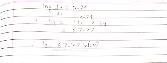 log 12 = 0.24 Ii I2 0.21 10 67.77 y 39 12= 67.77 Wilm?