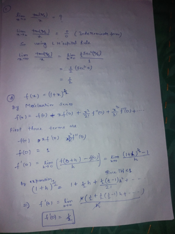 lim tand Y2) Indeterminate form) lin tonly) - 9 him thalys) - (Indeterminate using Hospital Rule him tonbek) - sec() = ₂ (sec
