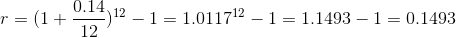 (1 )12-1 _ 1.011712-1-1.1493-1-0.1493 r 12