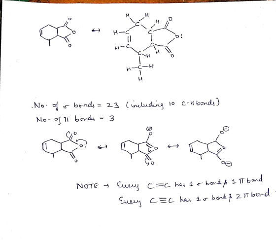LIR HH H- C H -C -H U- I (including 10 c-H bonds) -No of o bonds = 23 No. of I bonds = 3 oo NOTE NOTE carry cac has Every c=c