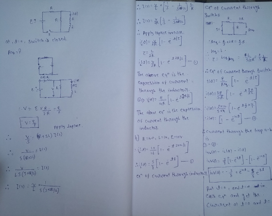 R 2R at, o, oitch is closed. ょに 2 R l,ld R2 Cxpzession of cuoent tlて ild) Rea of Cuwrni thoto the ·乙 Apply Japtatc e. 1- e S