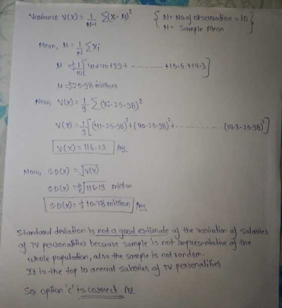 { NAI -10} Noviance v = I. SCX-40? N= No of observation = 10 to Sample mean Mean, 1 = 1 Exi i slut 40+39 + 15:59:53 w $25.98