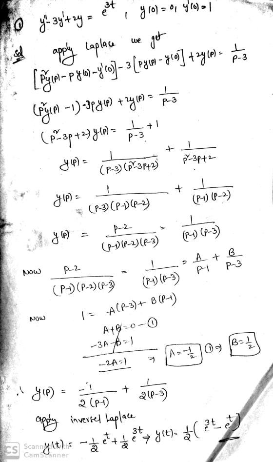 3t e ие. apply о - зҳ+29 - с Зо) = or y6) » | Laplace get (e-re-top-aren - 47 4-т. А -1) -38) + Рае (Part+) 8 (0) - Р-З (Pyi