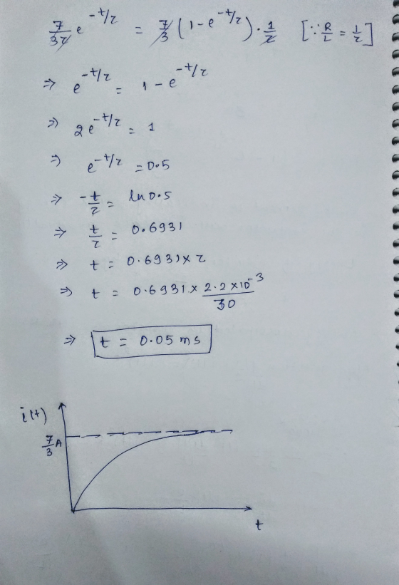 - the 7 e 311-28). [: By -t/2 -t/7 1 - e е >) -t/z 2 e c 1 - -005 7 luo.s t 0.6931 >> t = 0.69 37% z 3 V t = 0.6931.8 2.2x10