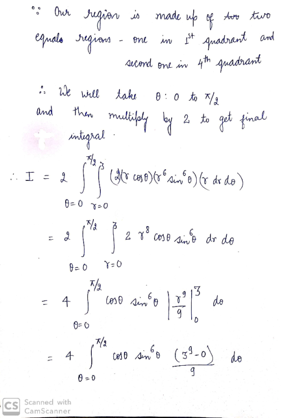 б pgan made Anrtt two esnala uadrant uadrant and taks 0: 0 to 2 thin mulid ndigral and final 2 to 0 0 2 Co e dr de Y=0 0 3 de