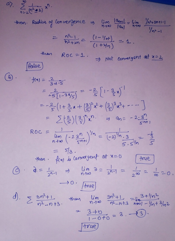 a> 22. ハン2 (1²1) then. Radius of Convergence non land im lantil = lim /n+2011- /2-1 (1-16) 1. (1+2/n) n²-1 22tan then Roc=1,