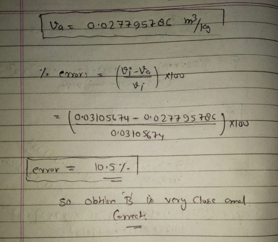 Vas 0.027795786 when I % error & (vi-vaxtoo 10.03105674 - 0.0277957867 0103105674 XU Lenyor a 101571 so a obtion B is very cl