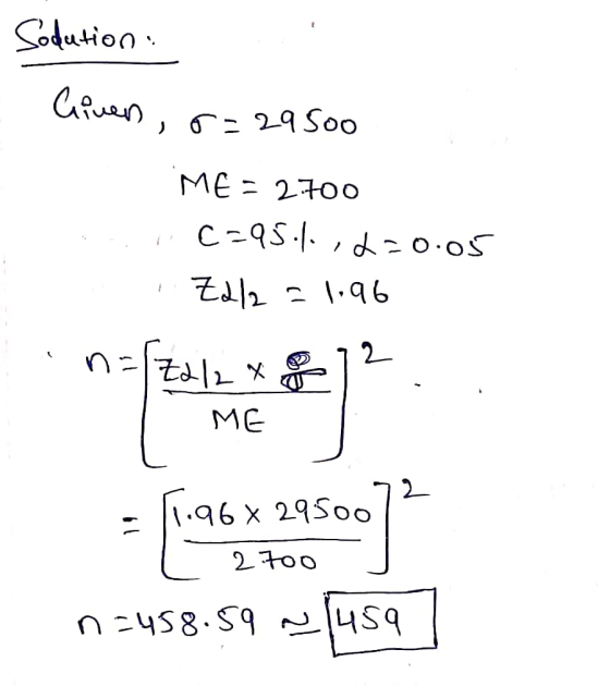 Sodution Given, o=29500 ME = 2700 C9S ,d=0.05 2 그 196 2 여E12 스 ME i96 x 295oo 2too 이 n=4S8.59 씌459