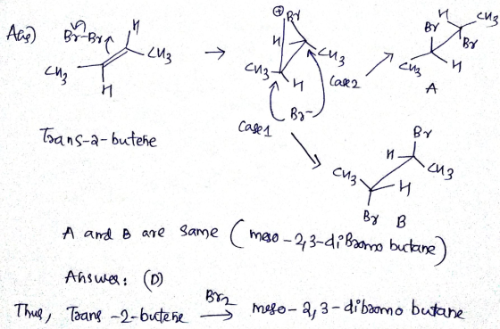 в 1 и к СМҲи у 13 . \Соф2 Bor) Coe 1 Toans-a-buteñe . 17см, А3 м3 И Ву в A and B are same (meso -2,3-di Baamo butane). Answer