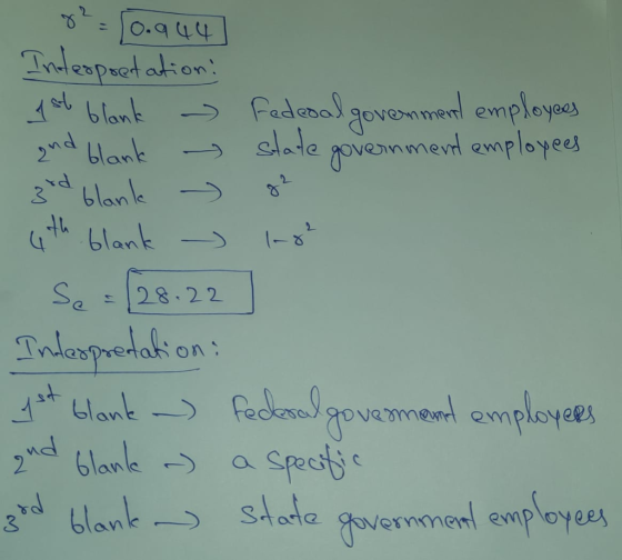 y?=0.944) Interpretation: 1st blank - Federal government employees and blank state government employees god blank g 4th blank