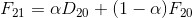 F_{21} = \alpha D_{20} + (1-\alpha)F_{20}