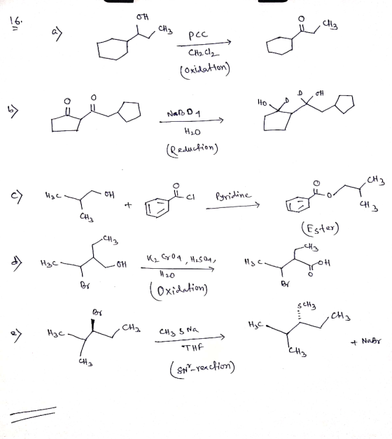 PCC CH2Cl2 (Oxidation) D oH NaBDA H2O (Reduction) » ཡབ་་ དུ བྱ ༡ ཅ༌ ས་ ལ་ ་ལམ་ ་ A3c། ་ Pyridine བྱ་ + ༥ (Es4y) Ap ༦, 04, 4.5