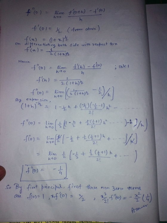 fi (o) - lim froth) - to) O ho h. (from above) + (ol & f(a) = (1+2) differentiating both on side with respect for f(a) Itar