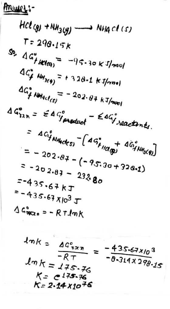 T 298 15k 2 -202.84 kJ/wel AAN Ita = _ 202.64-(-9.5.30ナ328-11 2 -20 2.8 - 232 8o _-435.6구 k丁 -RT К-С 175-76 K: 2-14 x1ot6