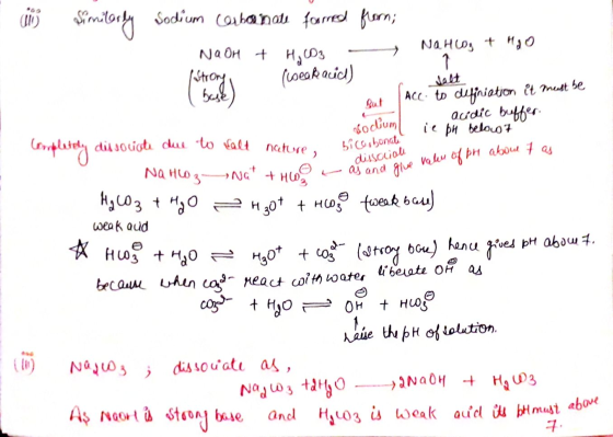 But - dissociale we value of pH about 7 as ci similarly Sodium Cochonneue formed frorn; а Он + H,D, H Na HD, + H2O strony (we