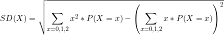 2 SD(X) 322P(X - P(X) r-0,1,2 -0,1,2