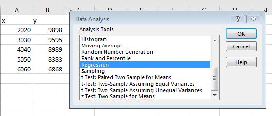 Data Analysis 3 2020 89Alyis Tools 3030 9595 OK Histogram Moving Average Random Number Generation Rank and Percentile Regress