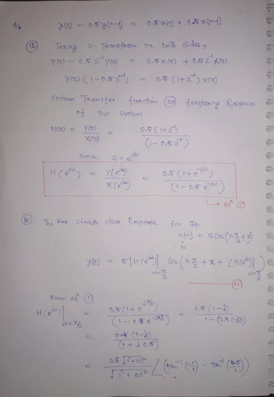 Z- Tr ang yrz) ( 1-0.52-) 0.5 ( 1-t 2-t) ×(2) Systen Transfer functhonfoeqton Ree o tis System 0.5 1 -0.57 0.5乙 j to 10.5s (b