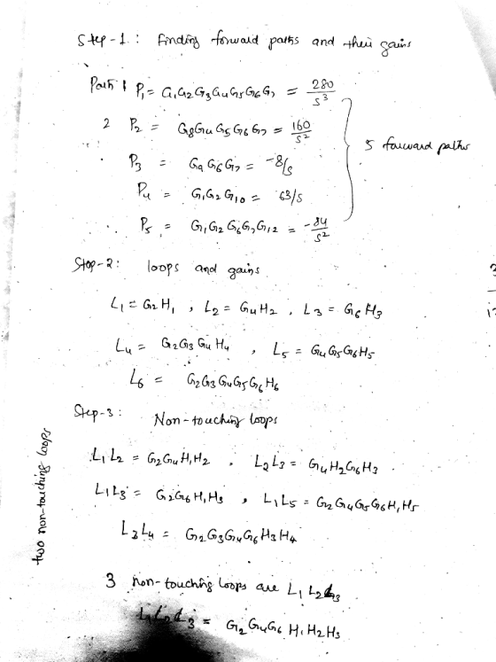 S3 Step-1.: finding forward parts and their gains Pain IP, = G, G2 G3 Gu G GGG = 283 PX - Gg Gu GG G6 G7 = s forward palho P3