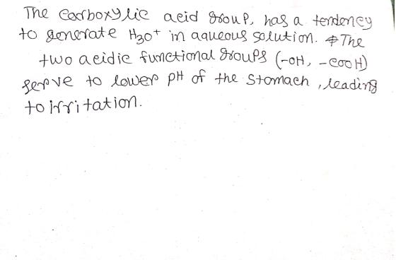 The Cafboxylic to goneate H30 m aaueous solution. The two aeidie fuetional ouP8 (-oH, -Coo H) aeid gsouP has a terdeney Rerp