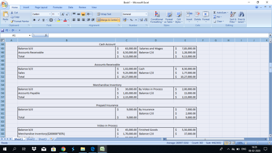 Book1 - Microsoft Excel - X Home Insert Page Layout Formulas Data Review View * Cut Copy - General 1 D Wrap Text Merge & Cent