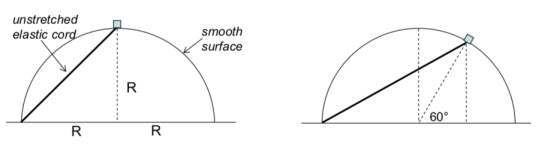 unstretched elastic cord smooth surface no R