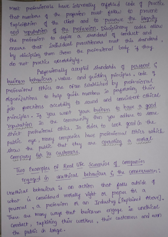 most professionals have internally enforced code of practice that members of the profesion must follow to prevent Exploitatio