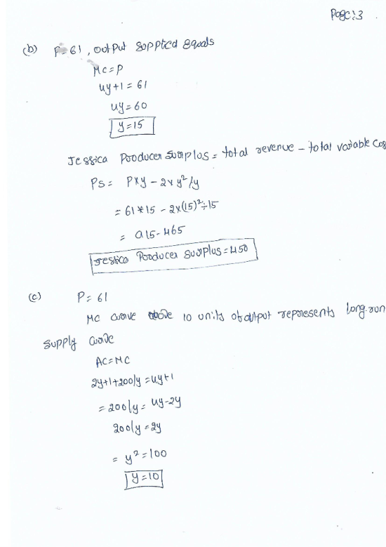 Page 3 b) F-61, out put Soppted ewals Асар u3+1 = 61 uy=60 19=15 Jessica Pooducer su oplos - total revenue - total valable co