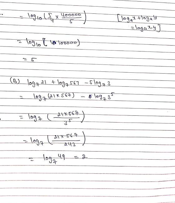 000 - logio Lfx 100000) [loggetlegay zlogary z logiot le 100000) - =5 (B) loga 21 + log, 567 -5log, 3 - 1og7621x567) – o log