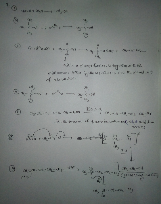 7. NauH+ (H₂cl- Nav CH₂-OH 43-C-(1 +2 H ... <H3--0h (Hz ② GH5OH + City - C-R -C-OGH5 t cthz-CH=CH2 City cthy Asil is a 2 alky