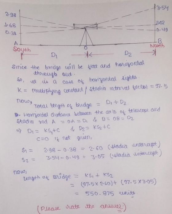 - 43.54 2.98 2.68 2002 to.ug 0.38 Now South DI - Dr & Since the bridge will be kat and horizontal through out. 20 ut is a cas