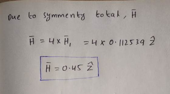 Due to symment total, H H 4XH,4x 0.112539 2 H = 0.45
