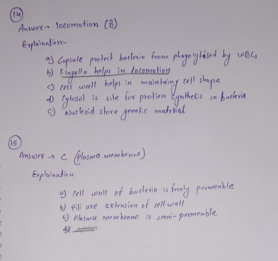 Answer locomotion (B) Explaination:- as Capsule protect barferion from phagocytäsed by WBCs b) Flagella helps in locomotion c