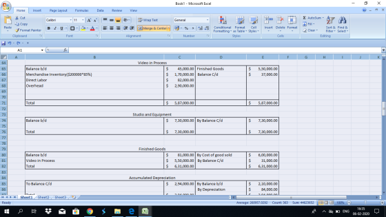 Book1 - Microsoft Excel - X Home Insert Page Layout Formulas Data Review View * Cut Copy - General Wrap Text Merge & Center 1