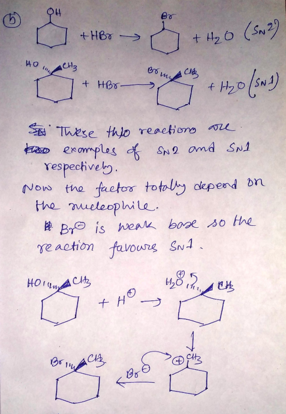 * &->44,06 + HBO Holz 06 мл + HBr These this reactions are o examples of SN2 and Sul respectively. Now the factor totally dep