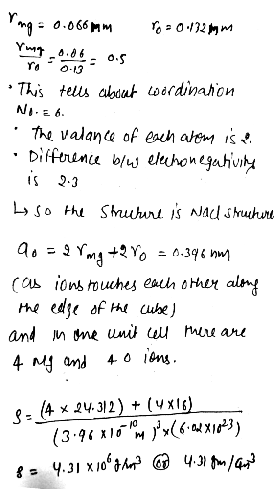 rong = 0.0866am ro= 0.132mm rung 0.06 0.5 ro 0.13 This tells about wordination No. = b. the valance of each arom ise Differen