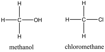 H-¢-OH
-¢-01
methanol
chloromethane