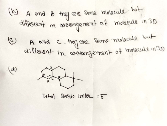 bA and b m a Soms olecule bu diffesont ngemen of moacule in 3D A and .th Semne malcule but diffeoont in w0amgeman ot molaculs