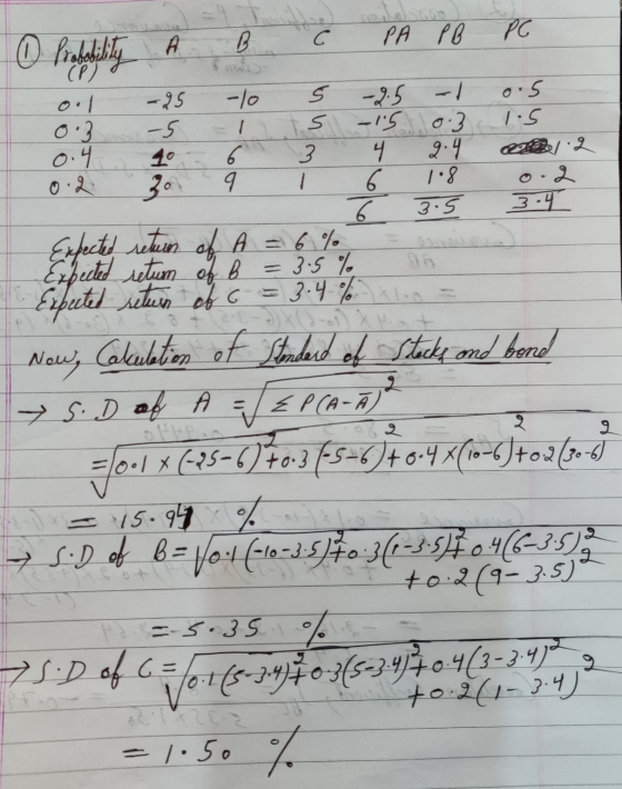 (1) Protahility A B C PA PB PC 0.4 o.1 - 25 -10 5 -2.5 -1 0.5 -5 l s -15 0.3 1.5 06 34 9.4 0/2 1 6 1.8 0.2 6 3.5 3.4 A = 6 %
