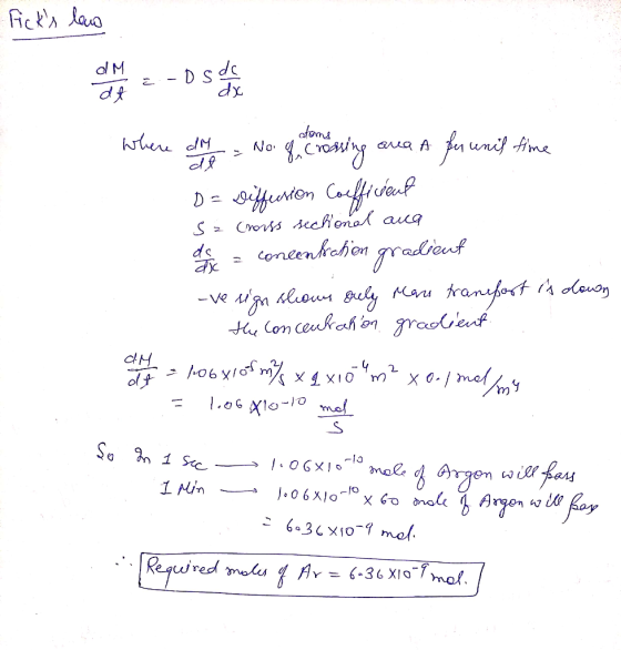 Ficks law Home - Where does Nos gemising aven fa wnit time De coiffesion coefficient sa croiss sechenál aug et e = concenkch