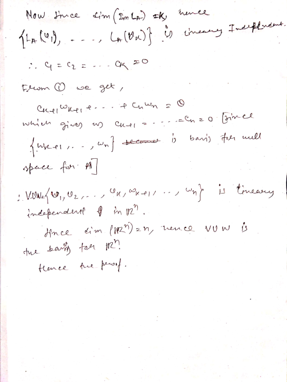 Now fruce Thence aim (Im LA) ak; LA (WW)} is cineany Insefladent, 4,7) 2 :. 4 = C2 =- CK From ♡ we get , it cu un Cuti -- wn