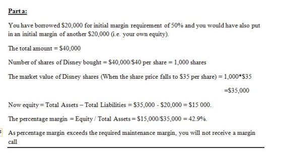 You have borrowed $20,000 for initial margin requirement o f 50% and you would have also put in an initial margin of another