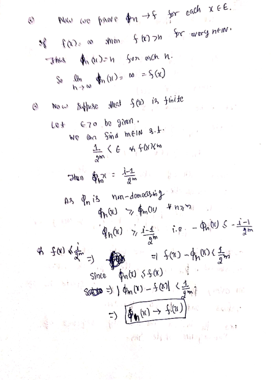 So yn Now we prove Anf for each XFE. f a o men f >n for overy nein This houden for each h. So libe (1) A = $(x) htu Now suppo