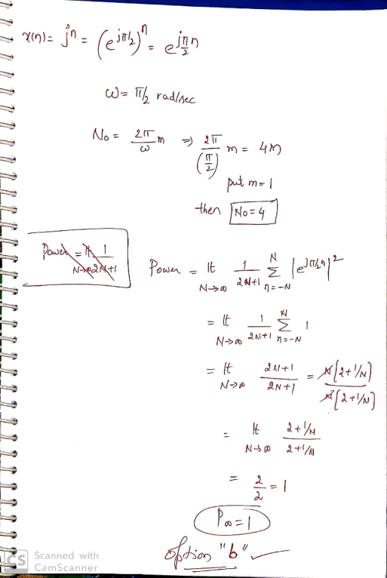= 29)= j” = (einmy). elian W = lily rad/sec No = 25 => 2T = 40 M = 40 put m=1 then / No = 4 1 Powed = 1 with sealihti I Pown
