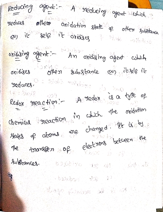 i Reducing reduces mi ils agent. A reducing agent leshich others oxidation state of others substance self it oxidiges R oxidi