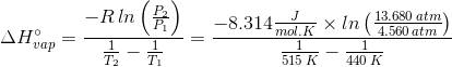 -Rin _9214J / 13.680 atm 4.560 atm AHap = 515 K - 440 K