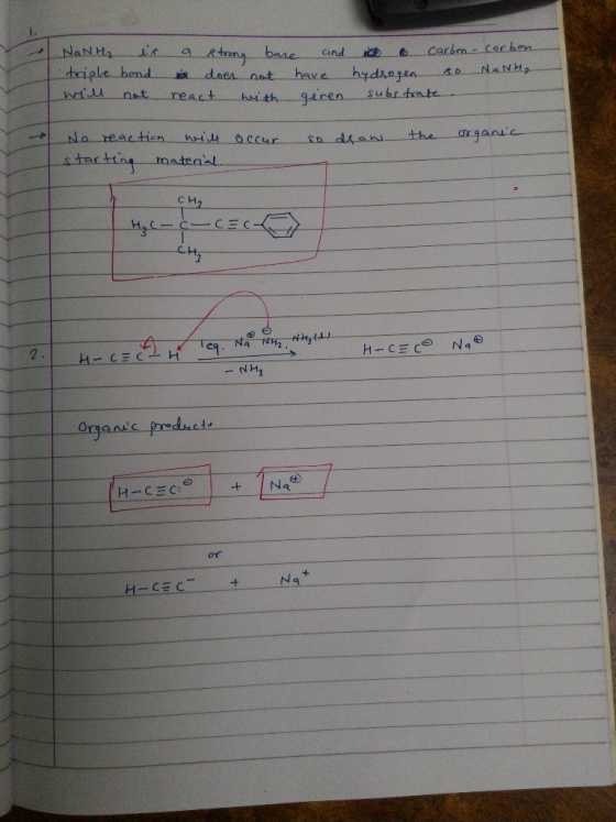 NaNH in triple bond will not a strong bare and is does not have react with giren carbon Carbon hydrogen 3o Na NH₂ substrate N