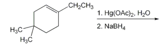 Draw the products of the following reactions, indi
